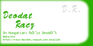 deodat racz business card